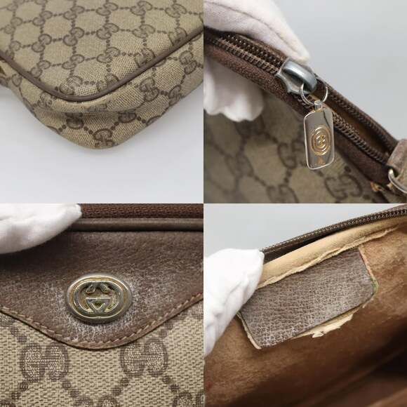 GUCCI GG Supreme Shoulder Bag Pvc Beige Gold 56 02 068 - Picture 11 of 12